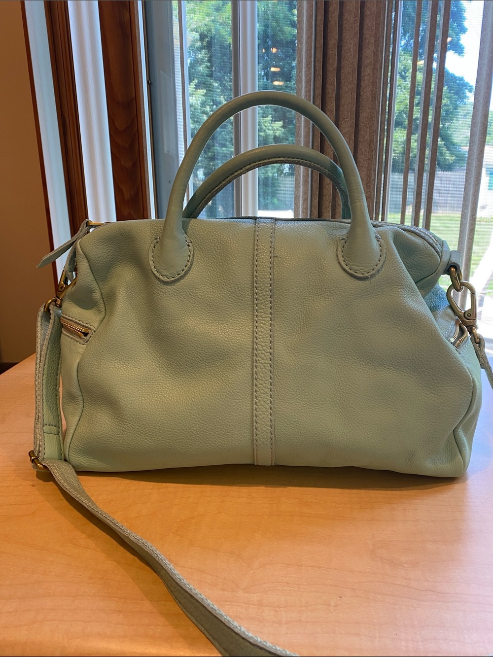 FOSSIL Mint Leather Satchel - Picture 4 of 5